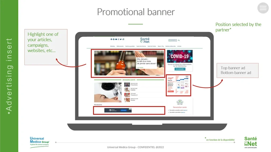 Advertising inserts for health professionals